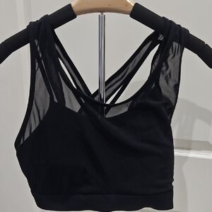Fabletics Black Sheer Sports Bra